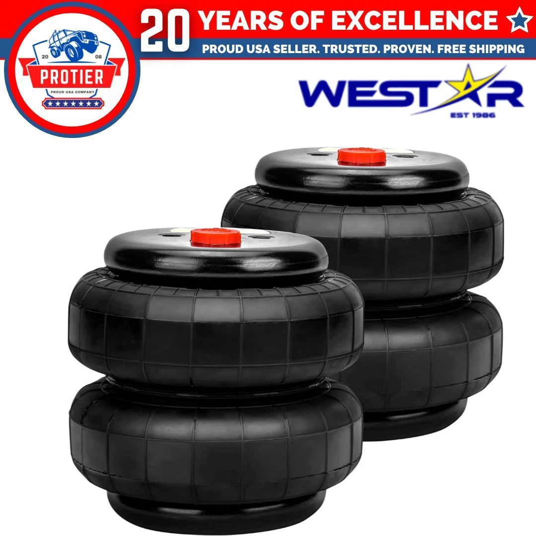 2PCS Universal Air Suspension Spring Double Bellow Standard 2500 lb 1/2"npt 6B93BC-57