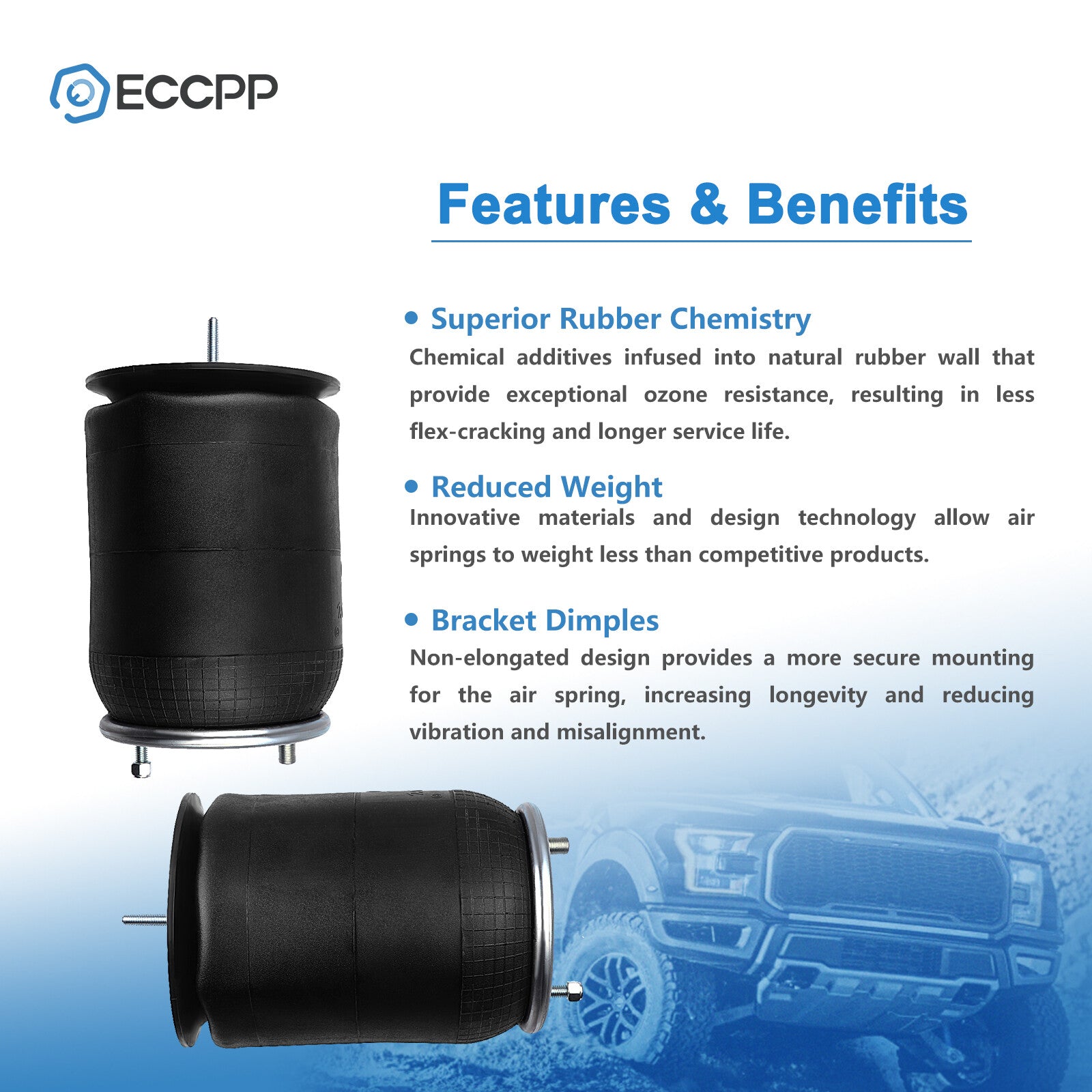 Pair Air Suspension Air Bags W01-358-9875 For Navistar Goodyear 1R12-432 6B93BC-57