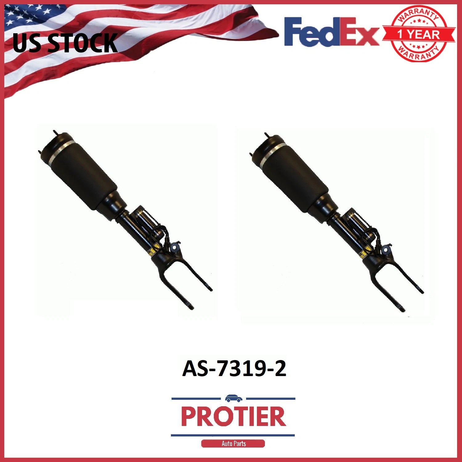 Mercedes Benz R Series Front Pair Air Strut Shock Assembly with ADS | #AS-7319-2 6B93BC-57