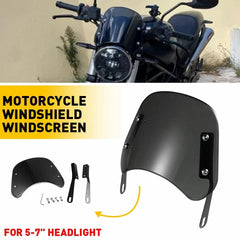 Motorcycle Headlight Windshield Windscreen Universal For 5-7'' Round Headlight A 6B93BC-57