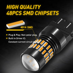 AUXITO NO HYPER FLASH 3157 3156 LED FRONT TURN SIGNAL PARKING LIGHTS BULBS AMBER AUXITO