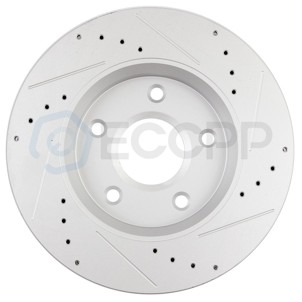Front Drilled & Slotted Brake Pads And Rotors Discs For Chrysler Town & Country 6B93BC-57
