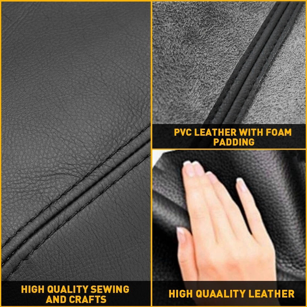 Fits For 2012-2017 Toyota Camry Leather Center Console Lid Armrest Cover Black A 6B93BC-57