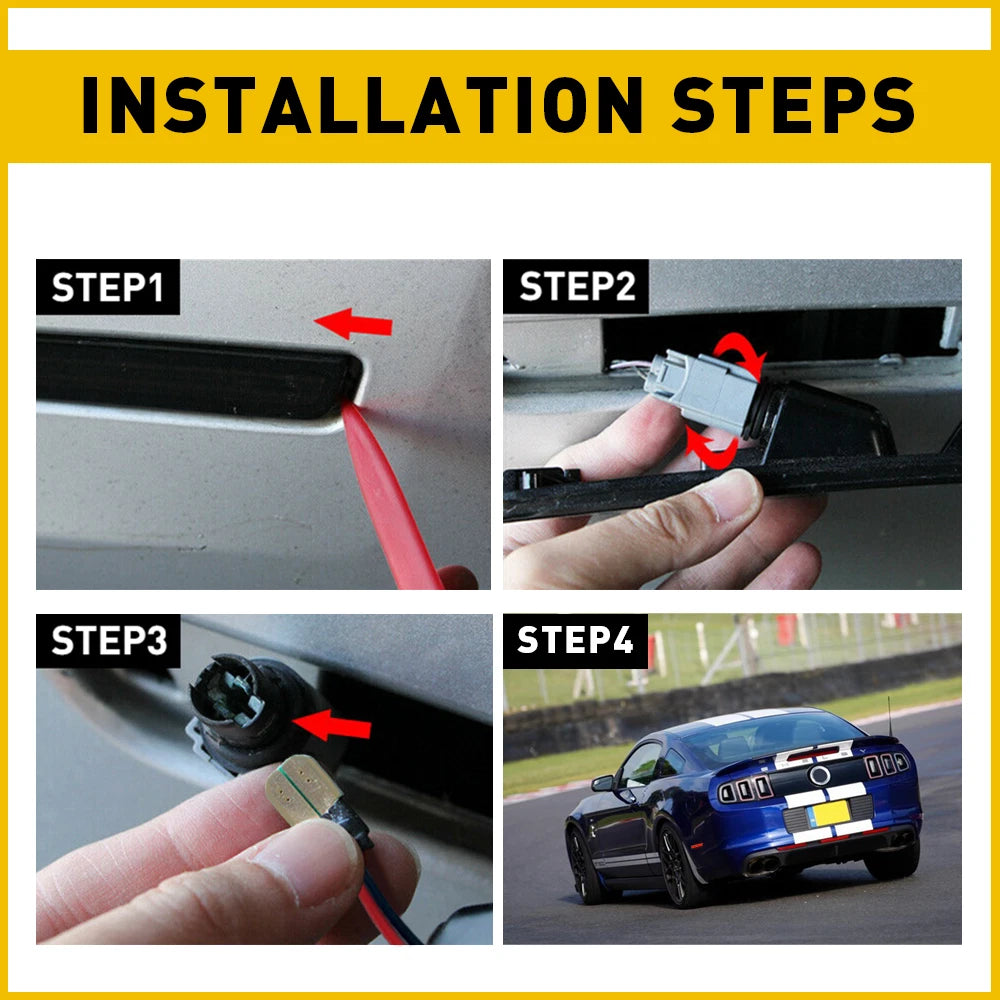 2x Red LED Rear Marker Lamps Side Reflector Lights For 2010-2014 Ford Mustang 6B93BC-57