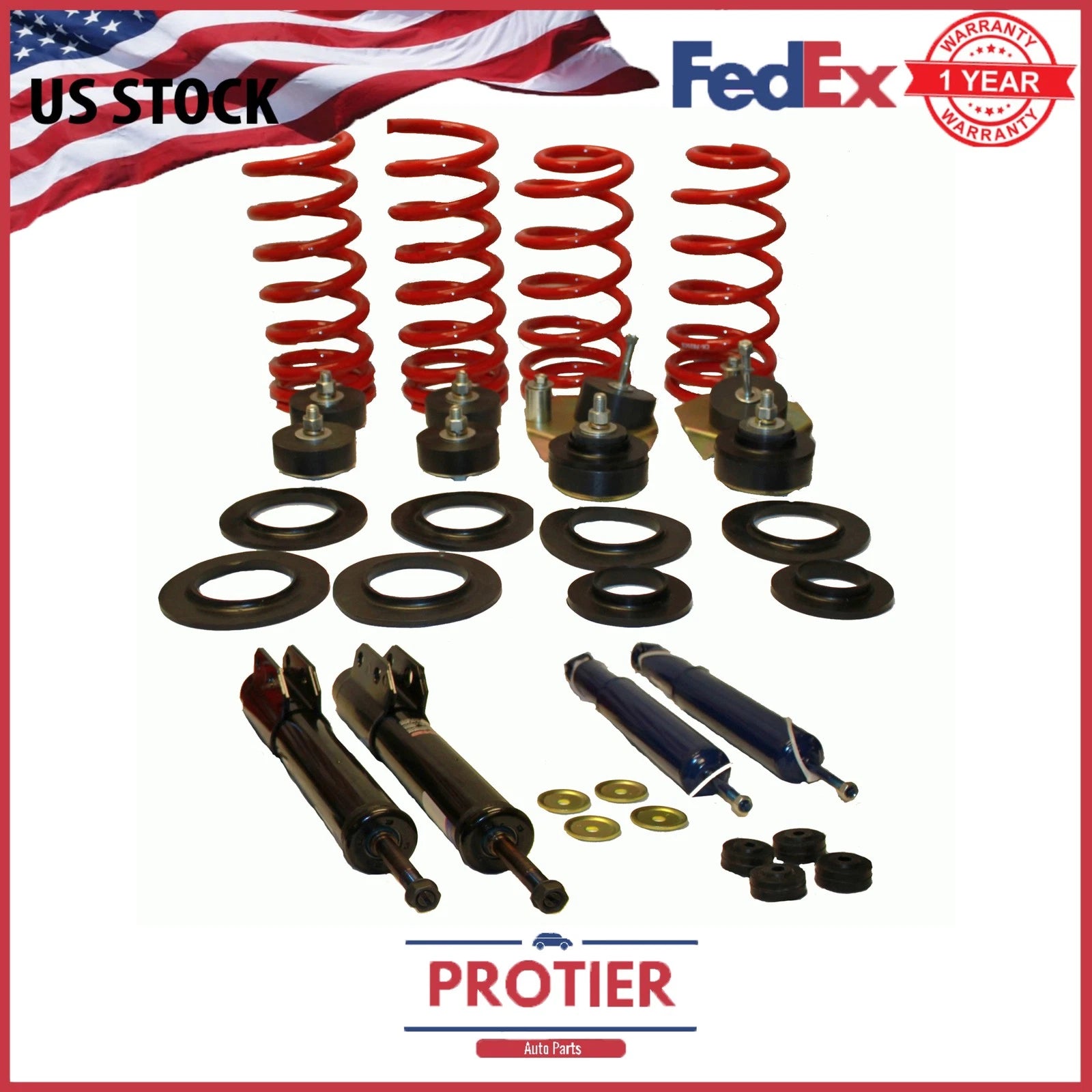 Front and Rear Conversion Kit for LINCOLN CONTINENTAL MARK VII w/ Shocks 6B93BC-57
