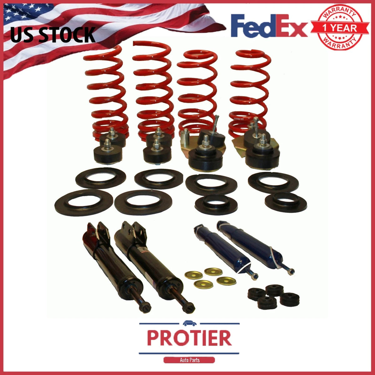Front and Rear Conversion Kit for LINCOLN CONTINENTAL MARK VII w/ Shocks 6B93BC-57