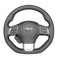 Top Black Leather Steering Wheel Stitch-on Wrap Cover For Subaru WRX STI 15-20