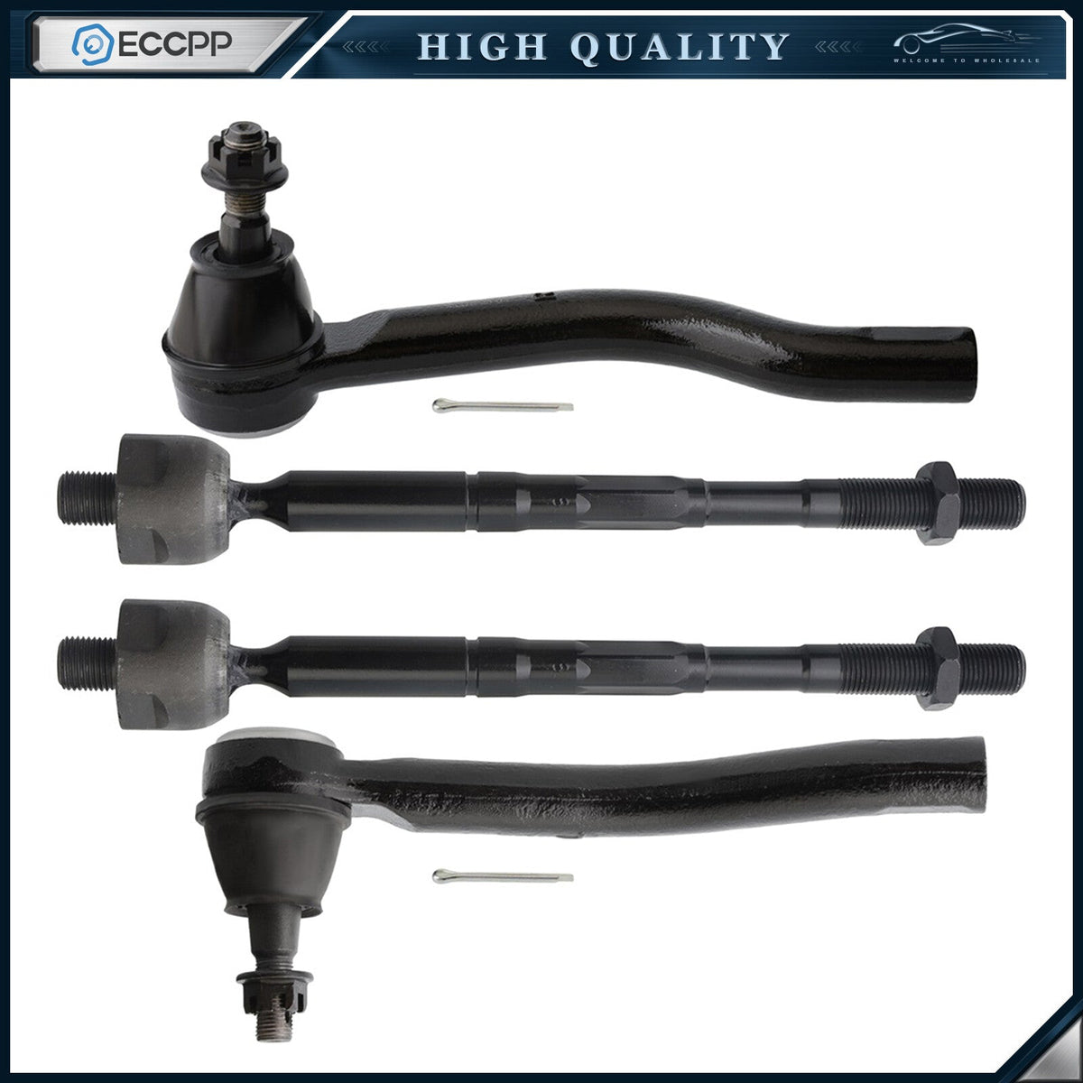 Front Outer Inner Tie Rod End Link For 2014-2020 INFINITI QX60 Nissan Pathfinder KOEEP