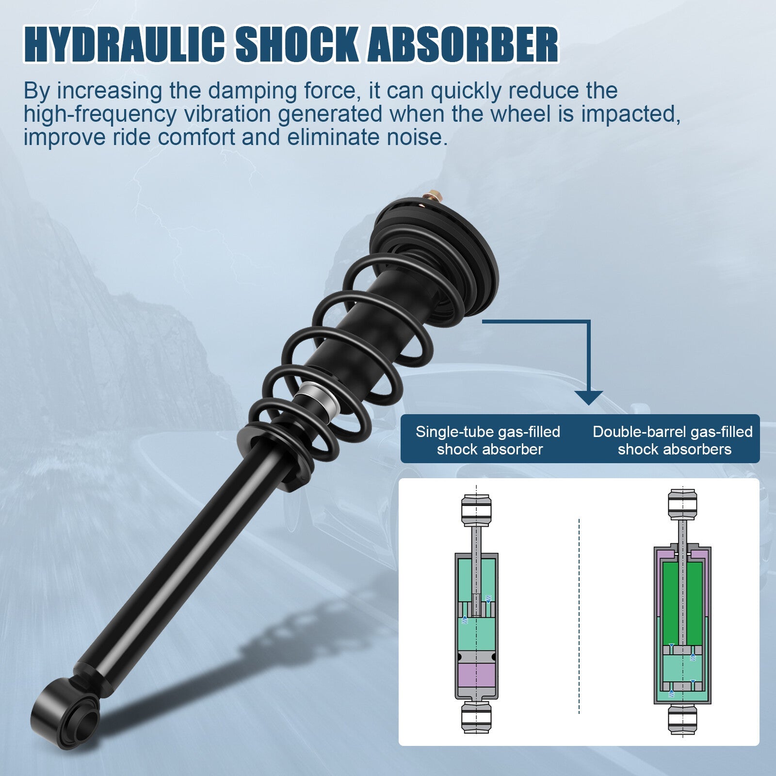 For 2000-2005 Mitsubishi Eclipse Rear Pair Quick Shocks Struts & Coil Spring Set MITSUBISHI