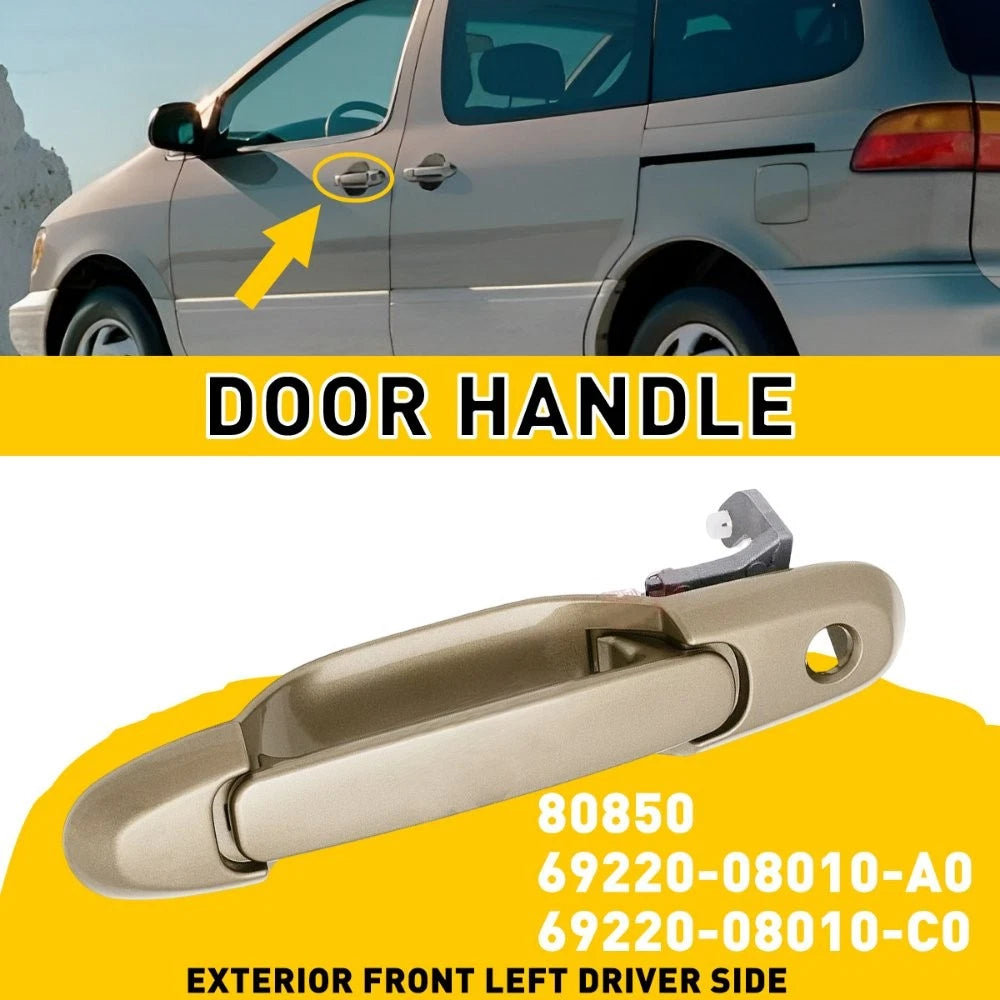 Door Handle For 1998-03 Toyota Sienna Van Front Outer Left Driver Side Beige EOA 6B93BC-57