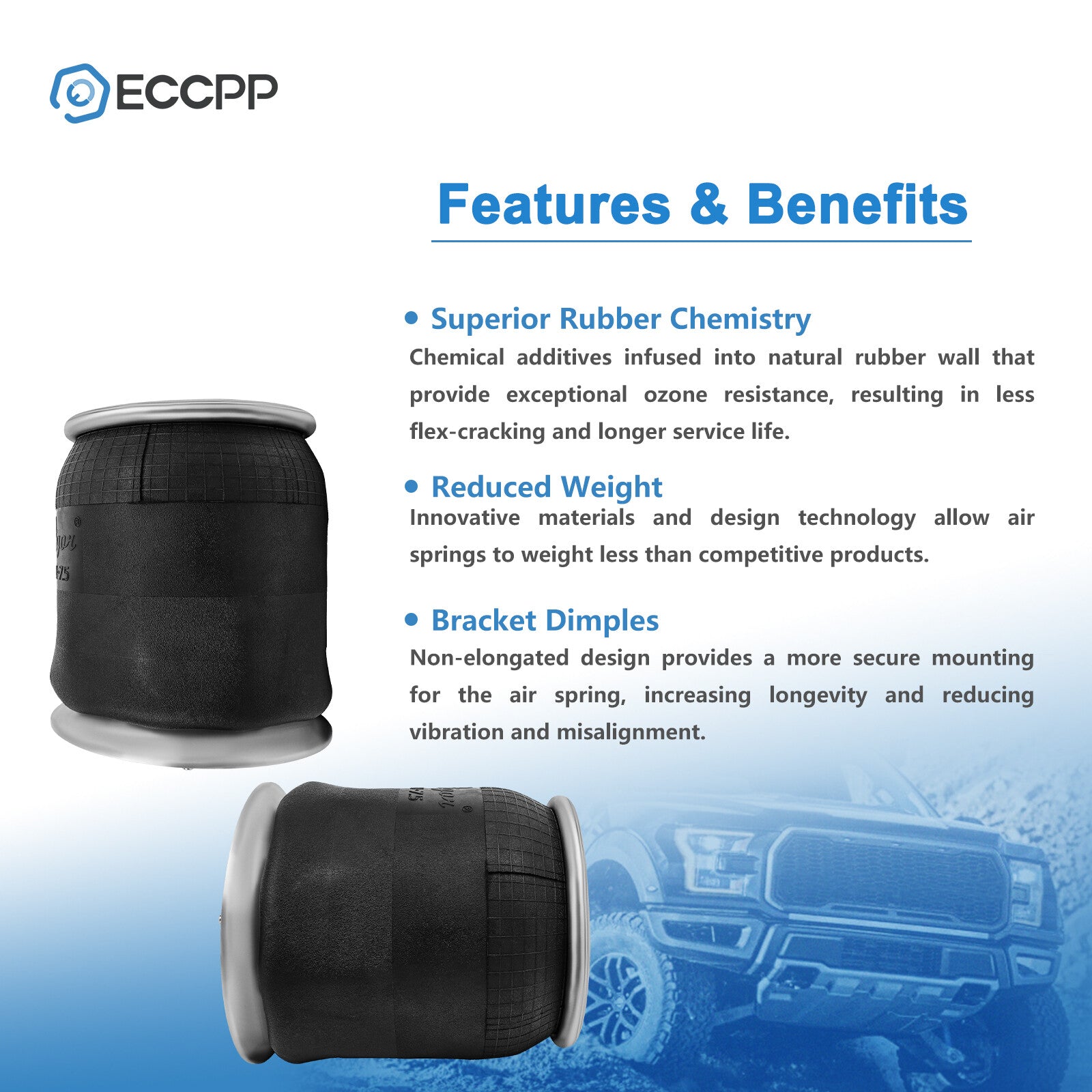 Pair Air Suspension Air Bags W01-358-9974 For Navistar ay Goodyear 1R12-1048 6B93BC-57