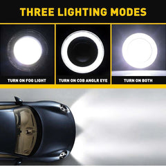 3.5" Car LED Fog Light Projector Driving Lamp Angel Eye Halo Ring DRL White EOA 6B93BC-57