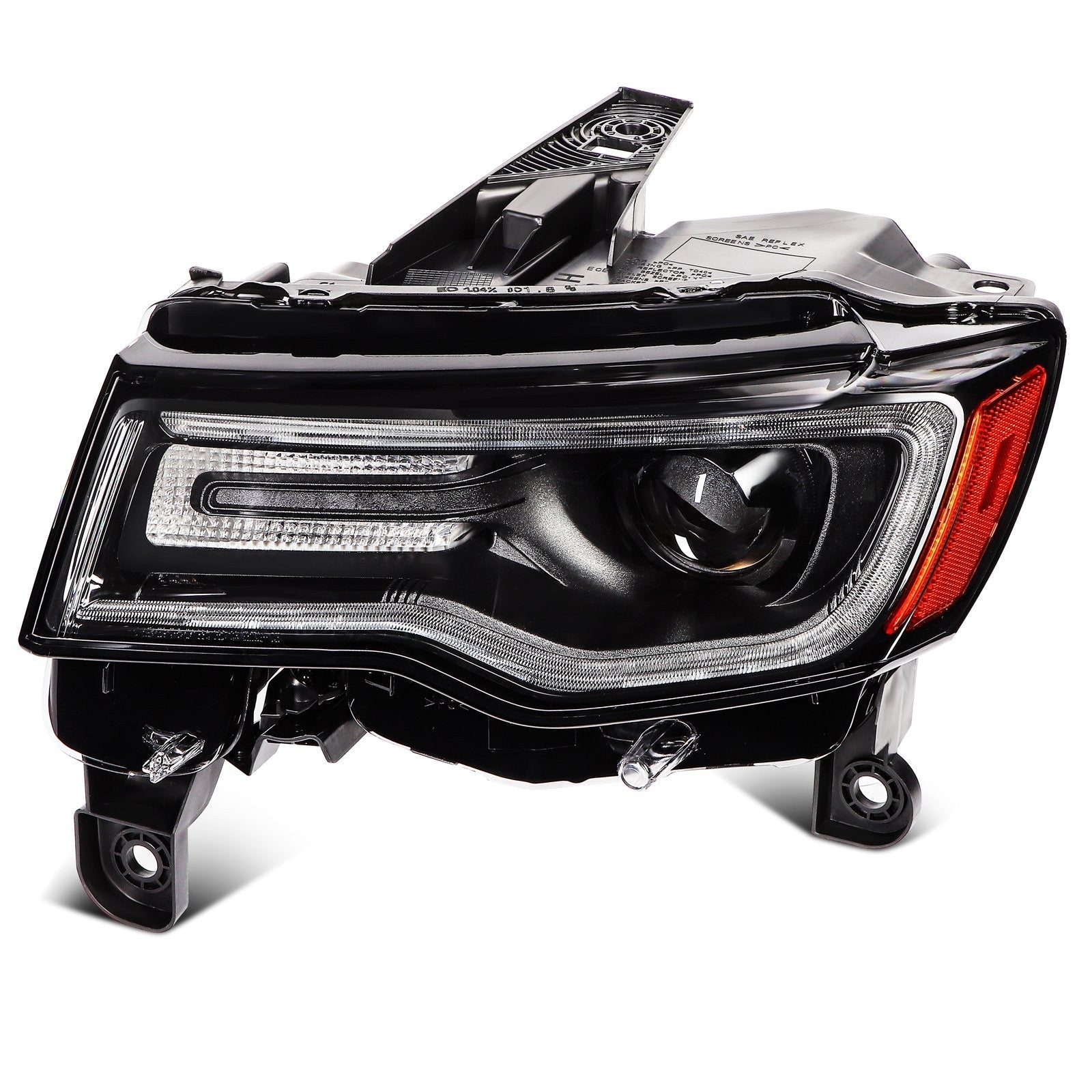 ECCPP Headlights Assembly For Jeep Grand Cherokee 2019-2021 Pair Kit Black Amber 6B93BC-57