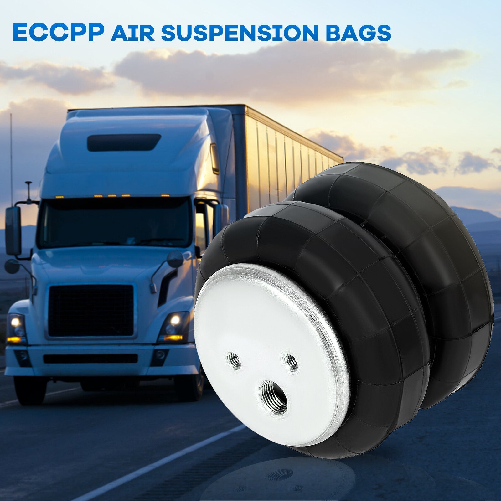 Air Suspension Air Bag 2500lb For Firestone 255C 1/2"NPT 3/8"-16UNC 6B93BC-57