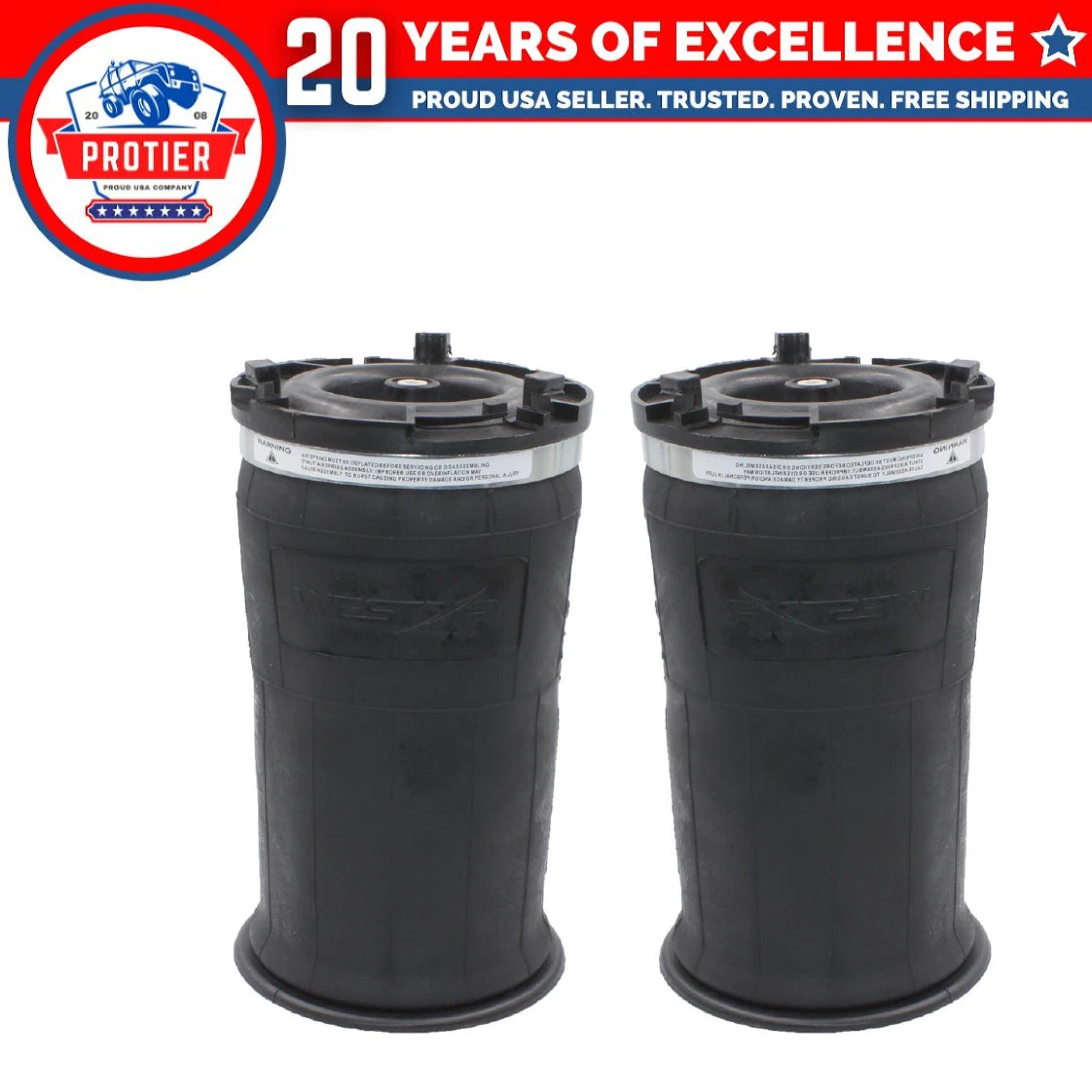 Rear Suspension Air Spring Pair Fit 2003-2009 Hummer H2 / AS-7055 Replaces 6B93BC-57