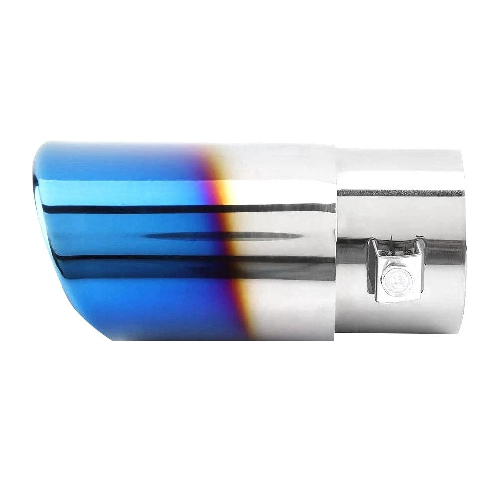 Car Tip Exhaust 2.5'' Inlet Stainless Steel Muffler Pipe Throat Universal Blue 6B93BC-57