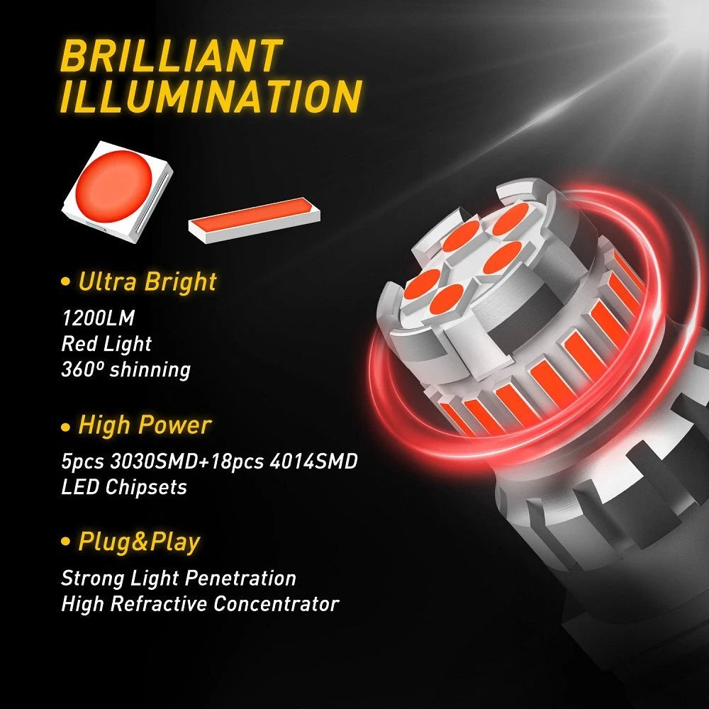 3157 CANBUS Red LED Brake Stop Signal Tail Light Bulbs For Ford F-150 F-250 USEA 6B93BC-57