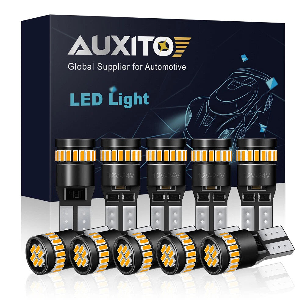 AUXITO Canbus LED Side marker Light Bulbs 168 192 2825 2821 T10 3000K Amber EOA AUXITO