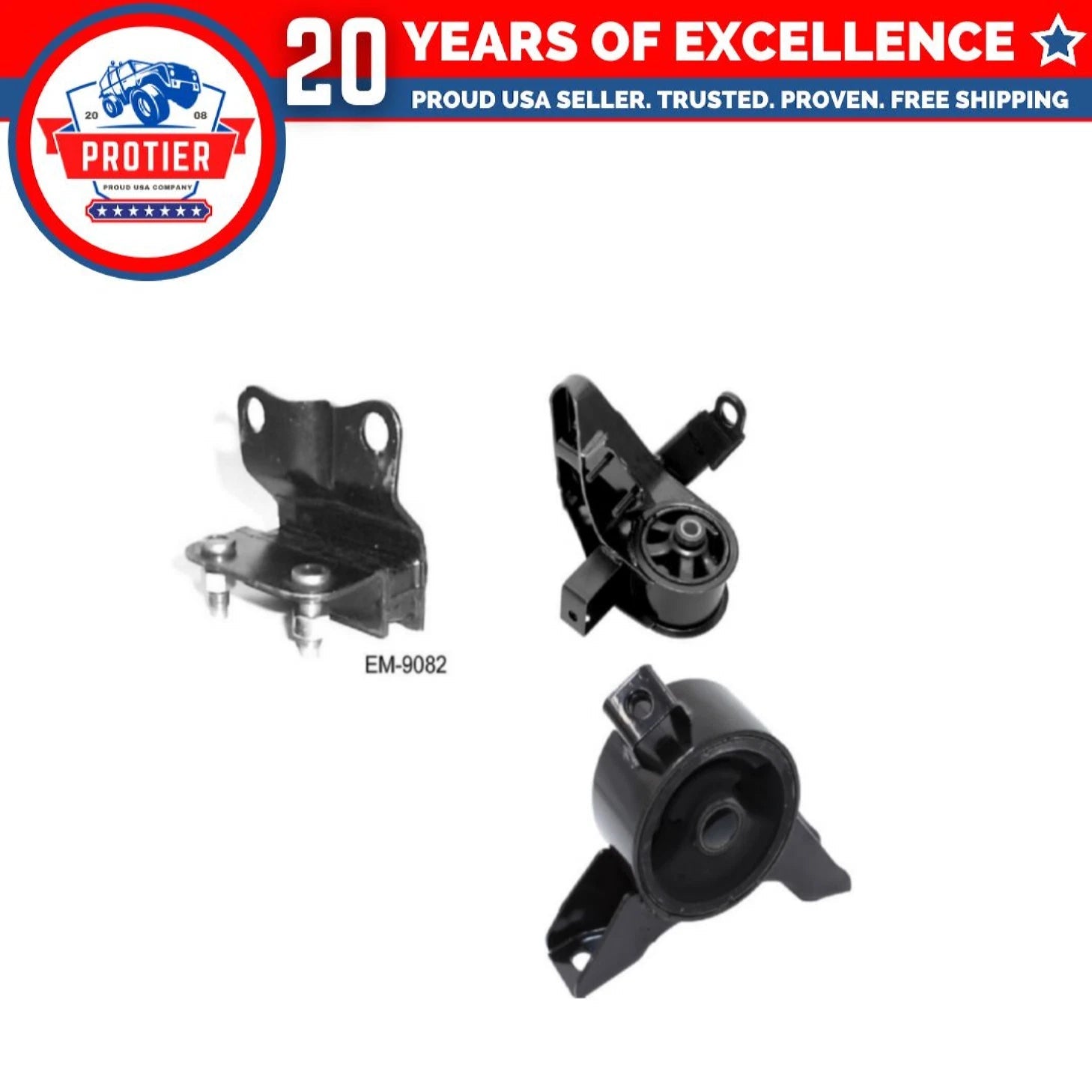 Motor & Trans Mount 3PCS Set Compatible for 2000-2002 Mazda 626 2.0L Compatible 6B93BC-57
