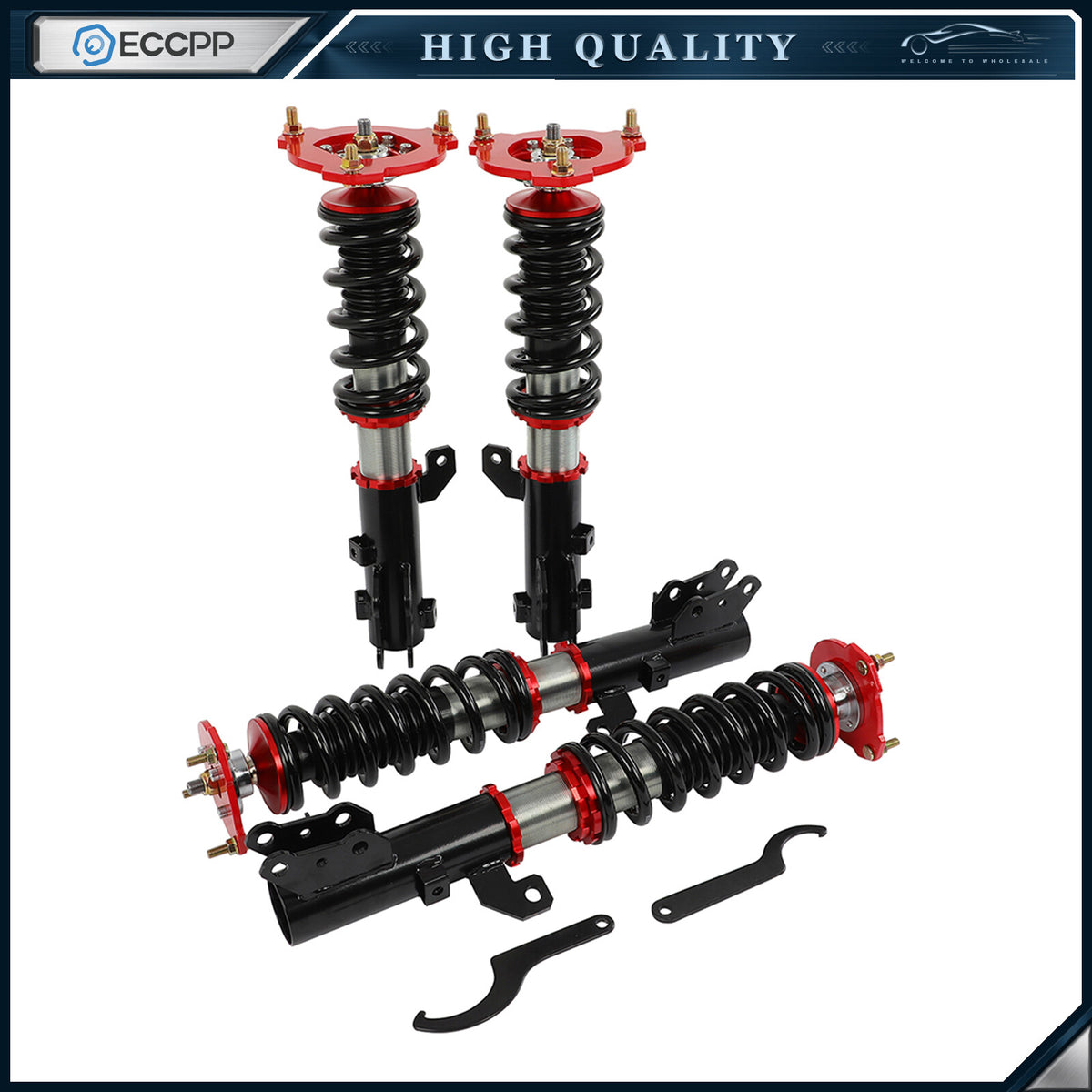 Coilover Shocks Adj Damper Height For 2003-2008 Hyundai Tiburon Strut Suspension