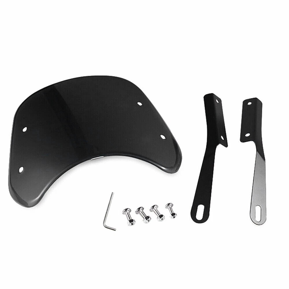 Universal Motorcycle Headlight Fairing Windscreen Windshield 5-7'' Round Black 6B93BC-57