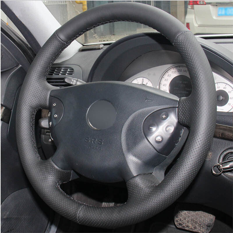 Top Leather Steering Wheel Hand-stitch on Wrap Cover For Benz W210 E63 E320 E280 6B93BC-57
