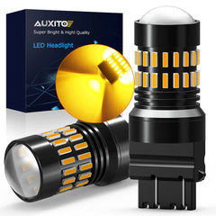 AUXITO NO HYPER FLASH 3157 3156 LED FRONT TURN SIGNAL PARKING LIGHTS BULBS AMBER AUXITO