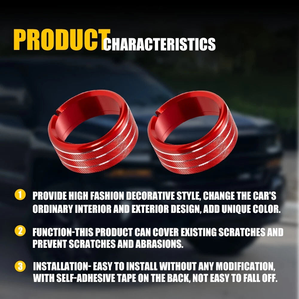 Center Console Control Switch Trim Knob for Chevy Silverado GMC Sierra 2014-2018 6B93BC-57