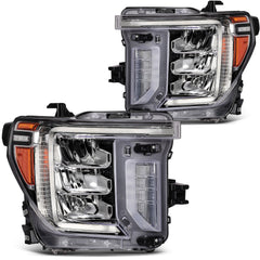 Pair Kit LED Headlights For 2020-2023 GMC Sierra 2500HD 3500HD 6.6L Black Amber 6B93BC-57