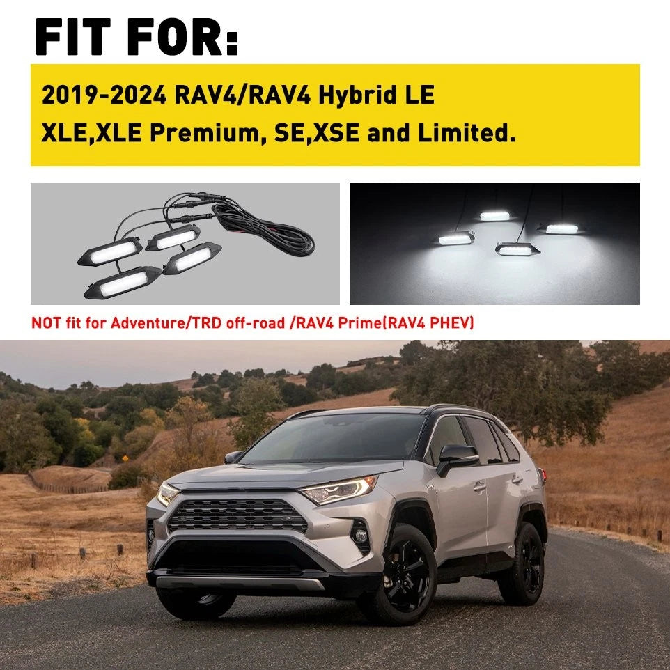 Front Bumper Grille Fog Light Lamp For Toyota RAV4 19-24 LE SE XLE XSE Limited A 6B93BC-57