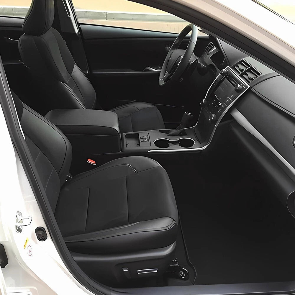 Fits For 2012-2017 Toyota Camry Leather Center Console Lid Armrest Cover Black A 6B93BC-57