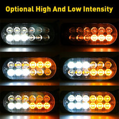 4X 12 LED Car Truck Beacon Warning Flash Strobe Light Bar Amber/White EOA 6B93BC-57