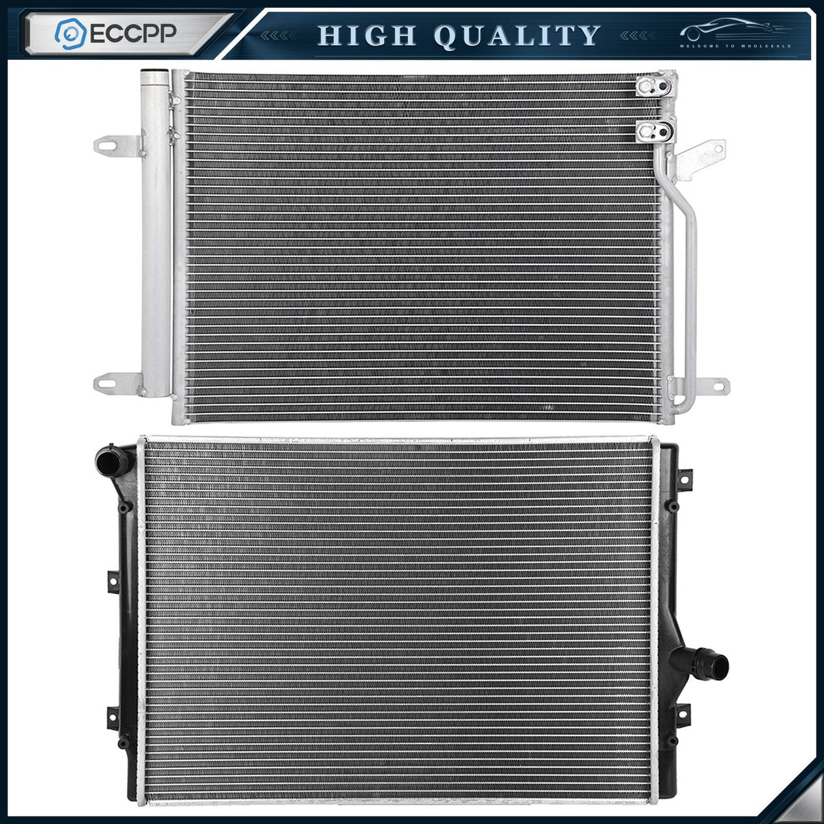 Aluminum Radiator & AC Condenser Cooling Kit For 2011-2012 Volkswagen Jetta 6B93BC-57