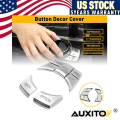 Chrome Multi-Media 7 Button Cover Decor For Trim BMW 3 4 5 6 X5 X6 Series 6B93BC-57