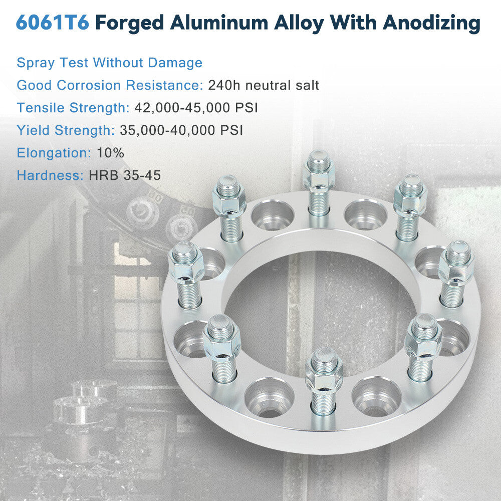 2 Pcs 1 inch 8x6.5 Wheel Spacers 9/16"x18 For Dodge Ram 2500 3500 Ford F-250 6B93BC-57
