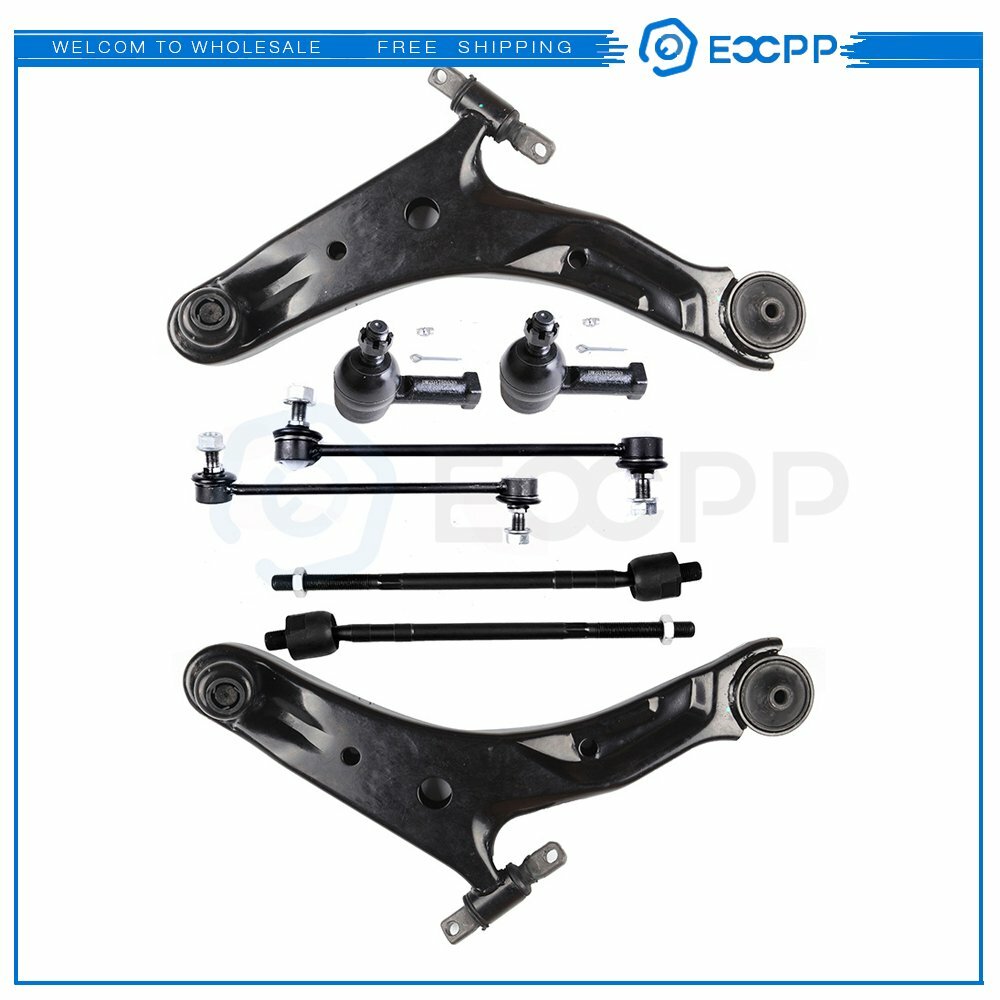 8PCS Front Lower Control Arms Tie Rods Sway Bars Fits 01-06 Hyundai Santa Fe 6B93BC-57