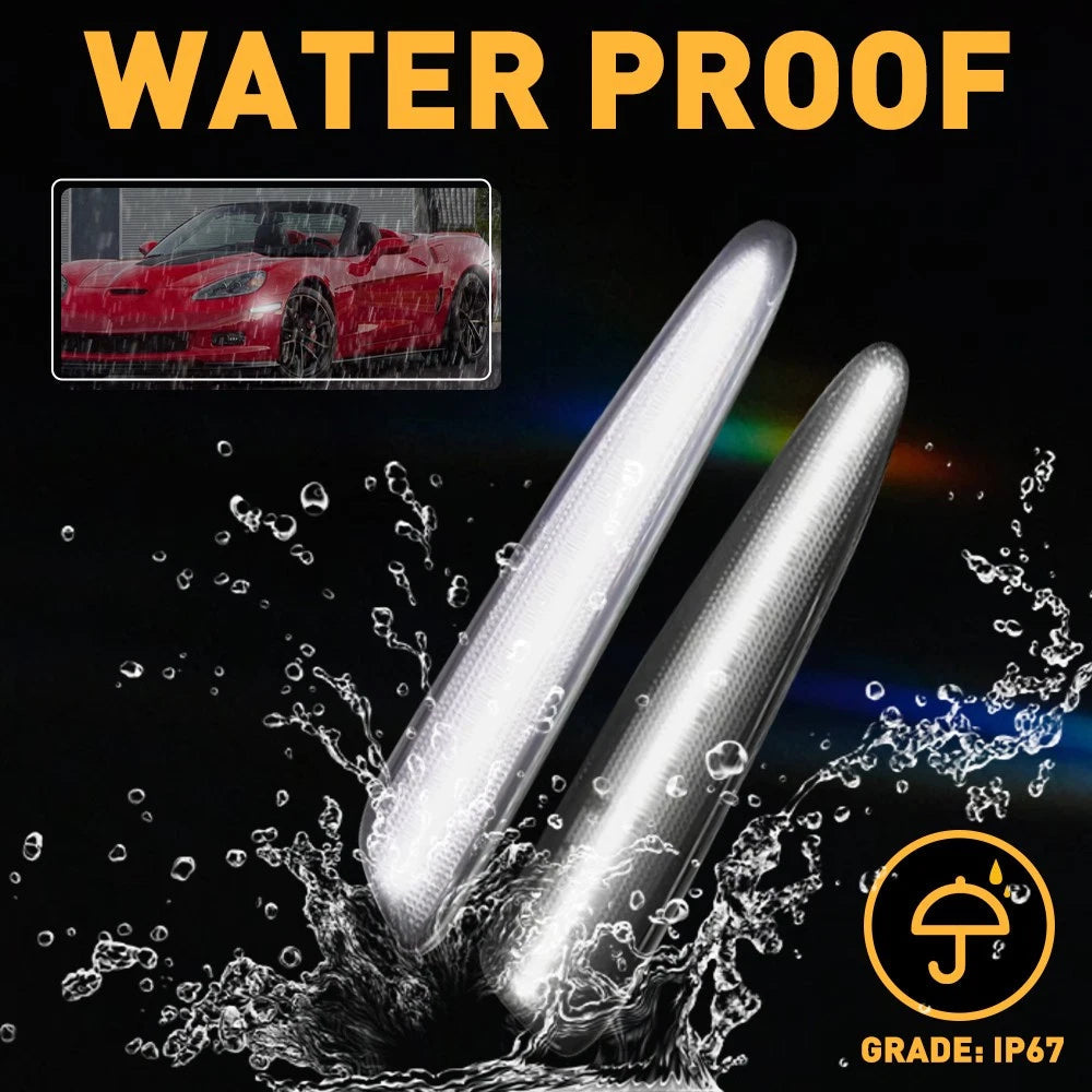 4x LED Smoked Front Rear Side Marker Signal Lights For 2005-13 Chevy Corvette C6 6B93BC-57
