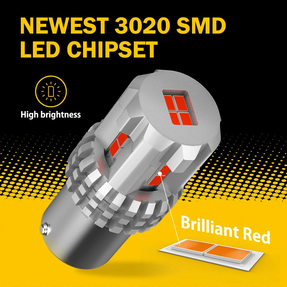 2pcs 1157 BAY15D LED Bulbs Red Tail Stop Brake Turn Signal Light 2057 2357 7528 6B93BC-57
