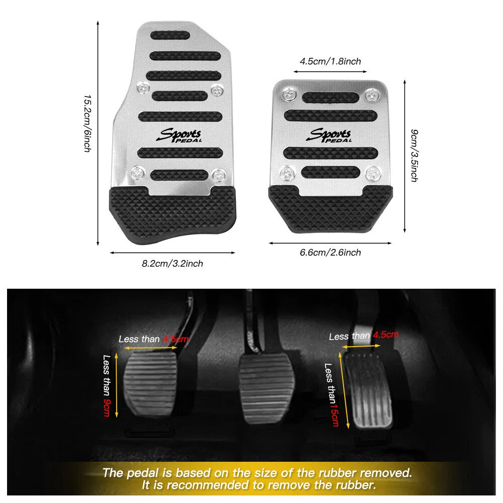 Non Slip Manual Transmission Gas Brake Foot Pedal Pad Cover Car Accessories Kit 6B93BC-57