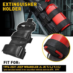 Car Fire Bar Extinguisher Roll Holder Adjustable Bracket Mount for Jeep Wrang US 6B93BC-57