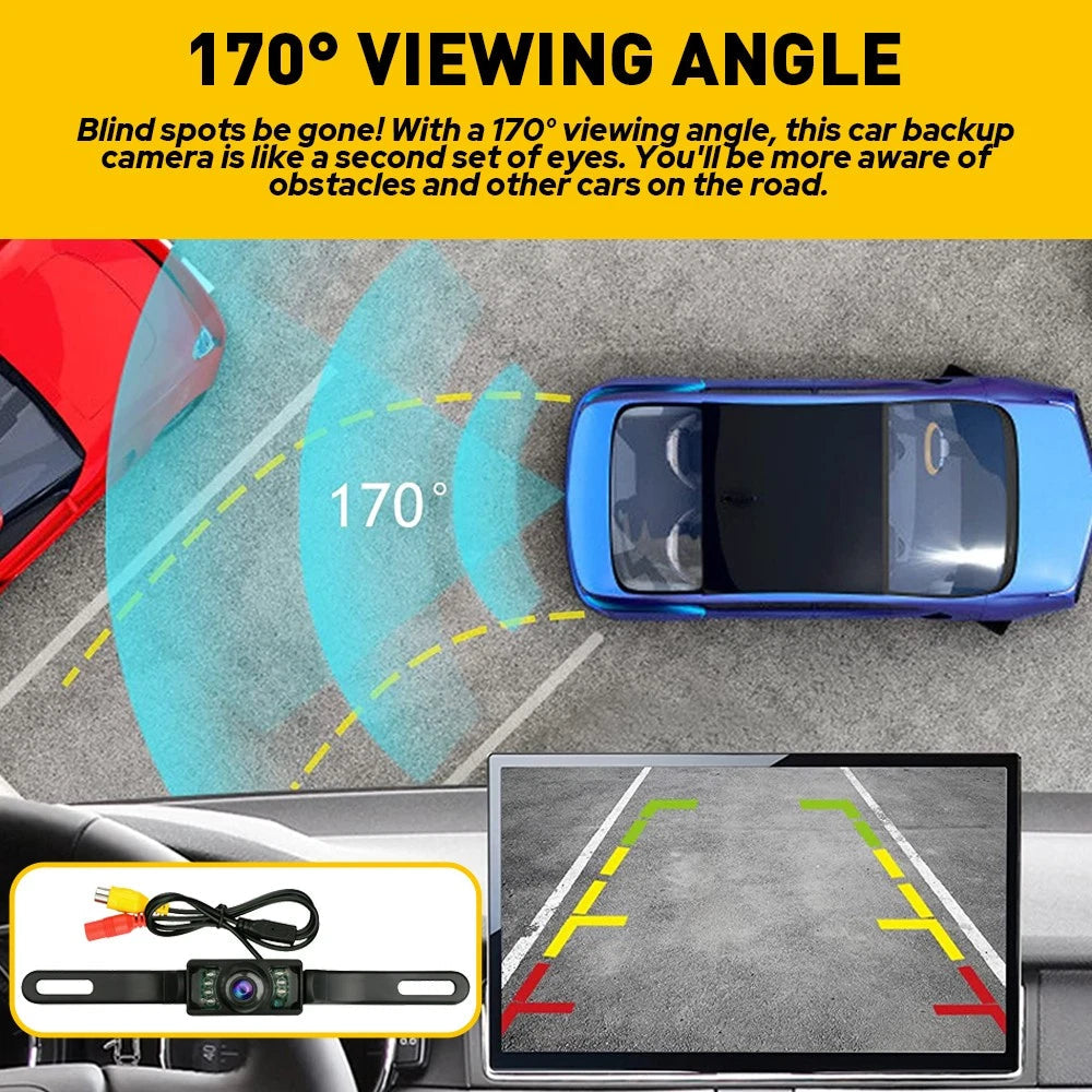 Car Rear View Backup Camera Parking Reverse Back Up Camera Waterproof CMOS 7LED 6B93BC-57