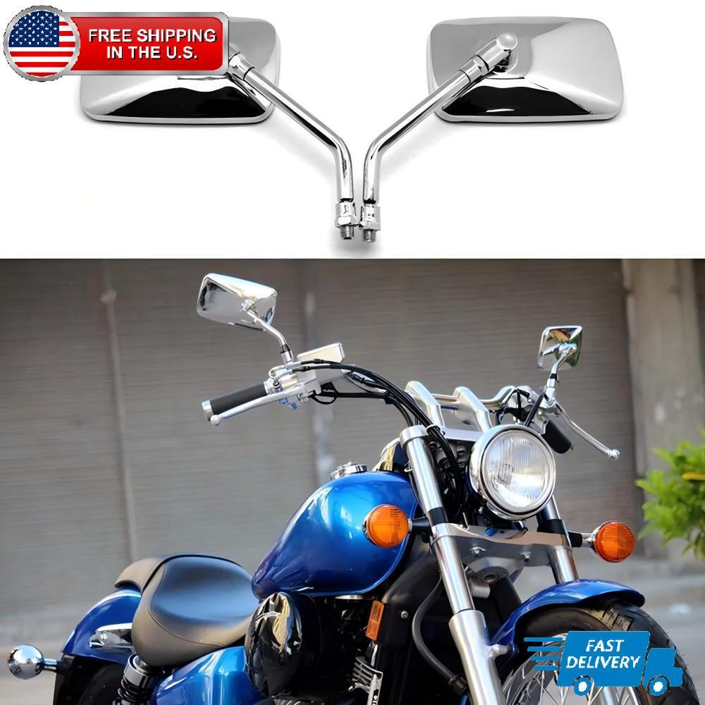 Chrome Rectangle Motorcycle Mirrors For Honda Rebel 250 CMX250C 2005 2006 2015