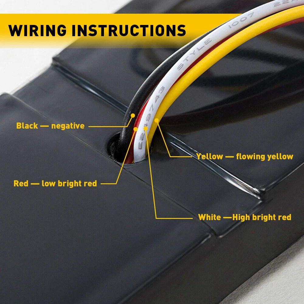 100LED DRL Truck Car Light LED Brake Bar Flowing Signal Turn Stop Tail Strip 6B93BC-57