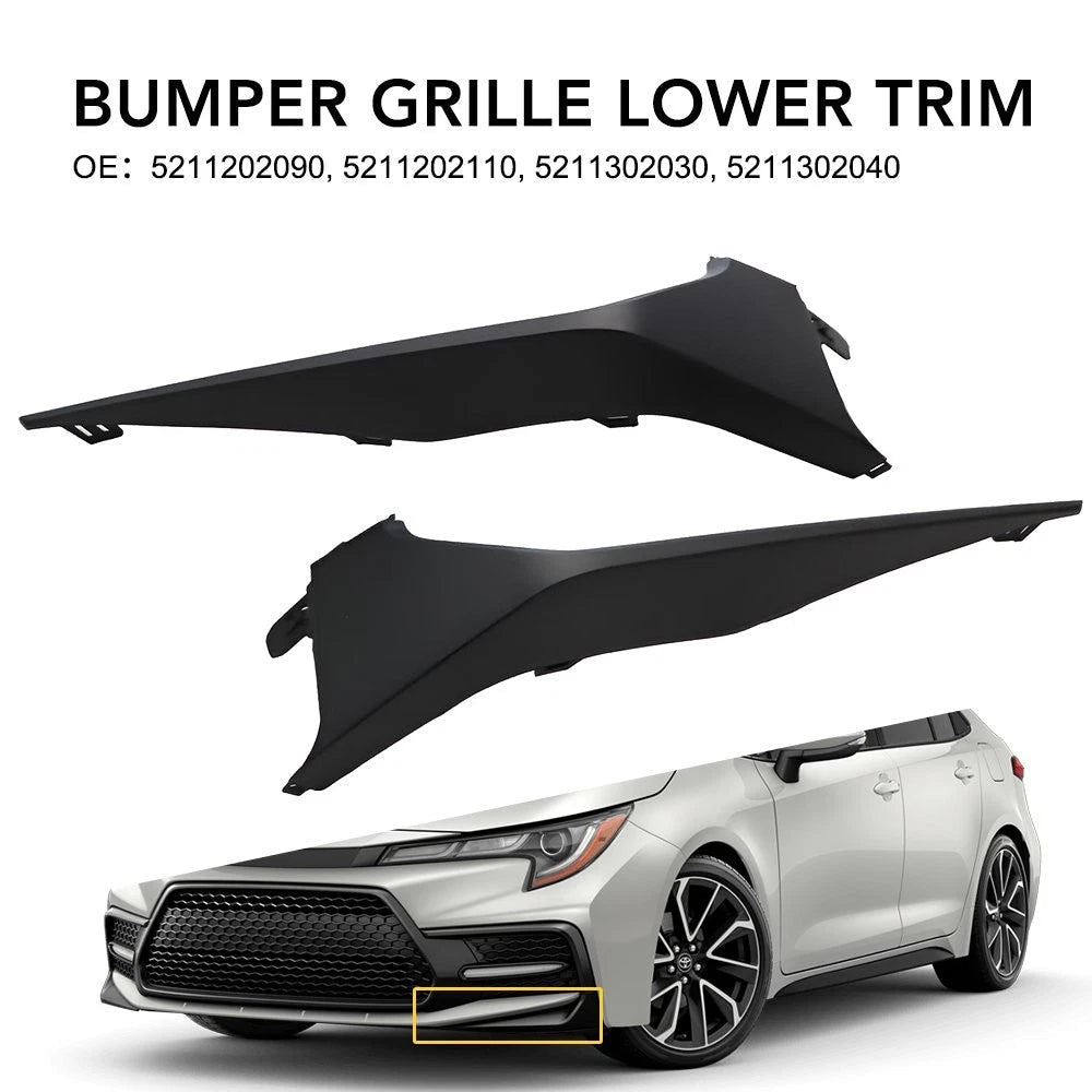 Left&Right Lower Front Molding Bumper Grill Trim for 20-22 Toyota Corolla SE XSE 6B93BC-57