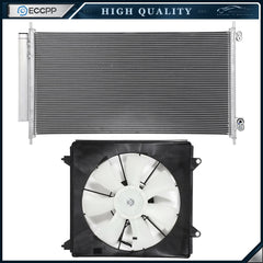 Electric AC Condenser Cooling Fan Kit For 2008 2009 2010 2011 2012 Honda Accord 6B93BC-57