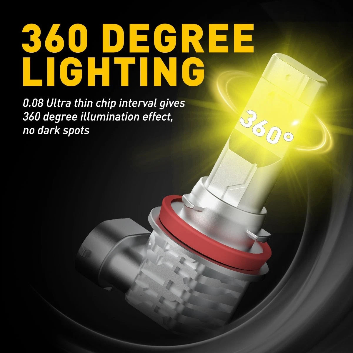 2X AUXITO H8 H11 Golden Yellow amber LED Driving Fog Light Bulbs Super Bright M4 6B93BC-57