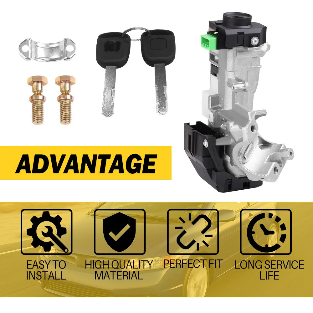 Fit For 2006-2011 Honda Ignition Civic Switch Lock Cylinder Auto Trans w/2 Keys 6B93BC-57