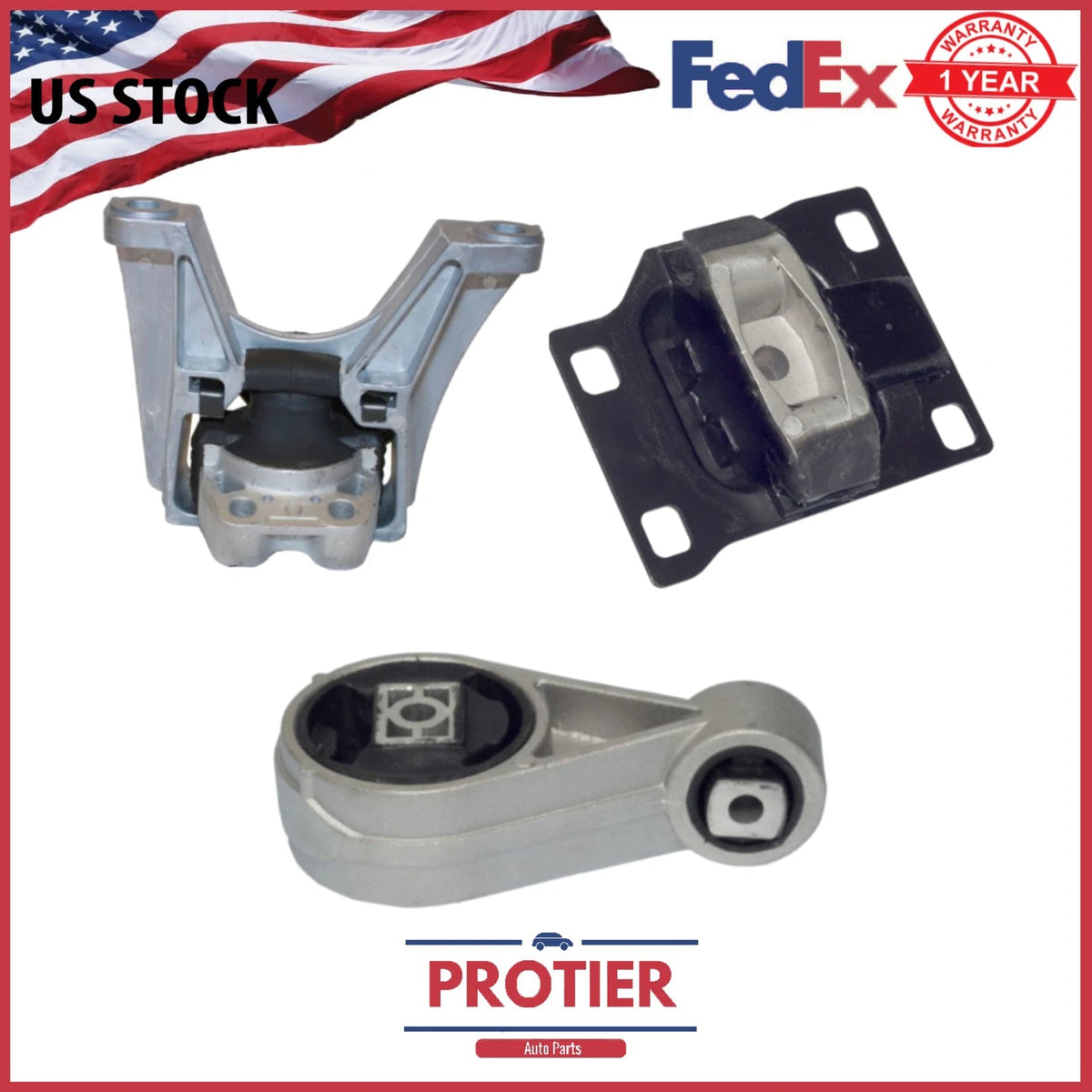 Fit Ford Focus 2000 - 2011 L4-2.0L Automatic Motor & Transmission Mount Set 3PCS 6B93BC-57