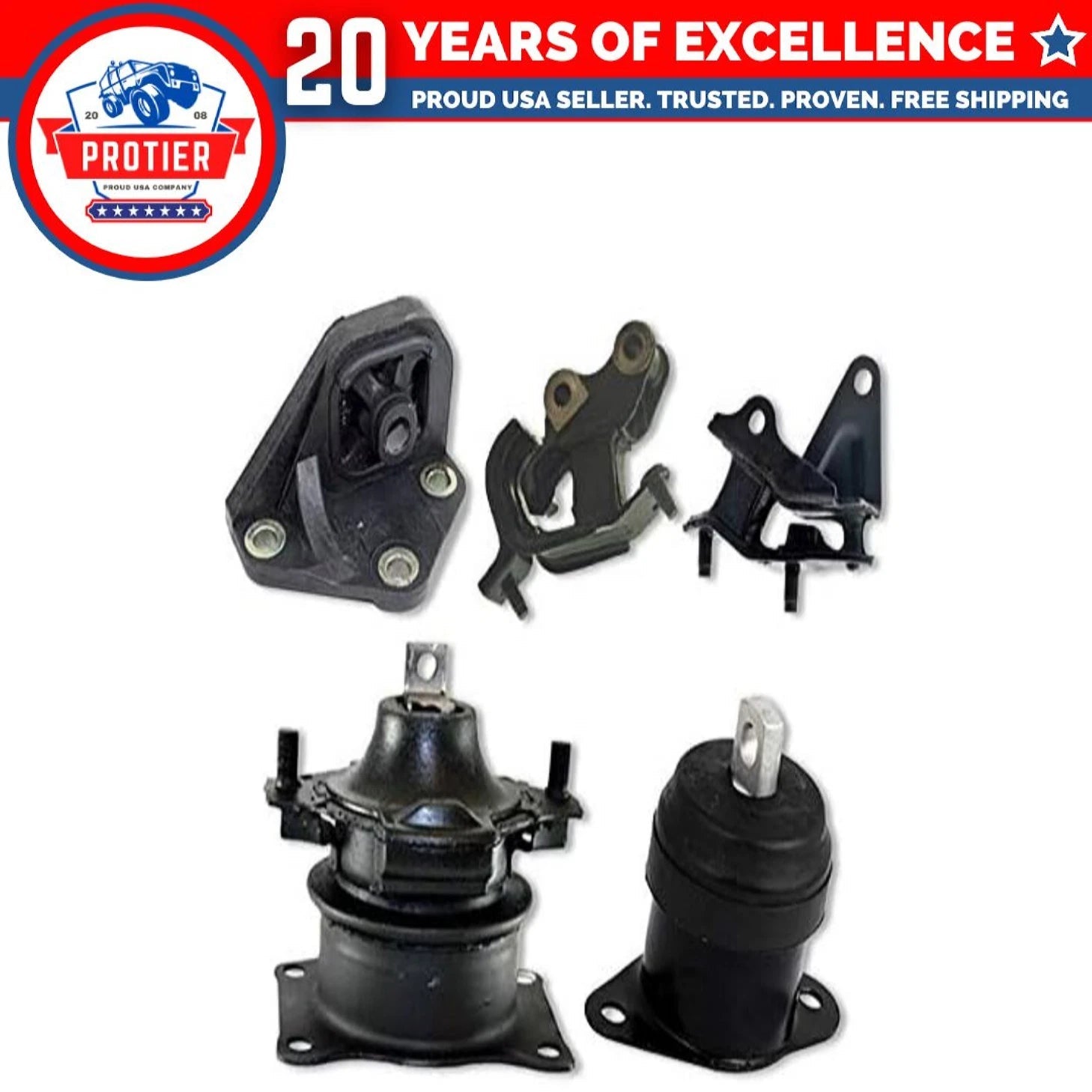 Fits 2003-2007 Honda Accord 2.4L MANUAL Motor & Trans Mount Set 5pcs : A4526HY 6B93BC-57