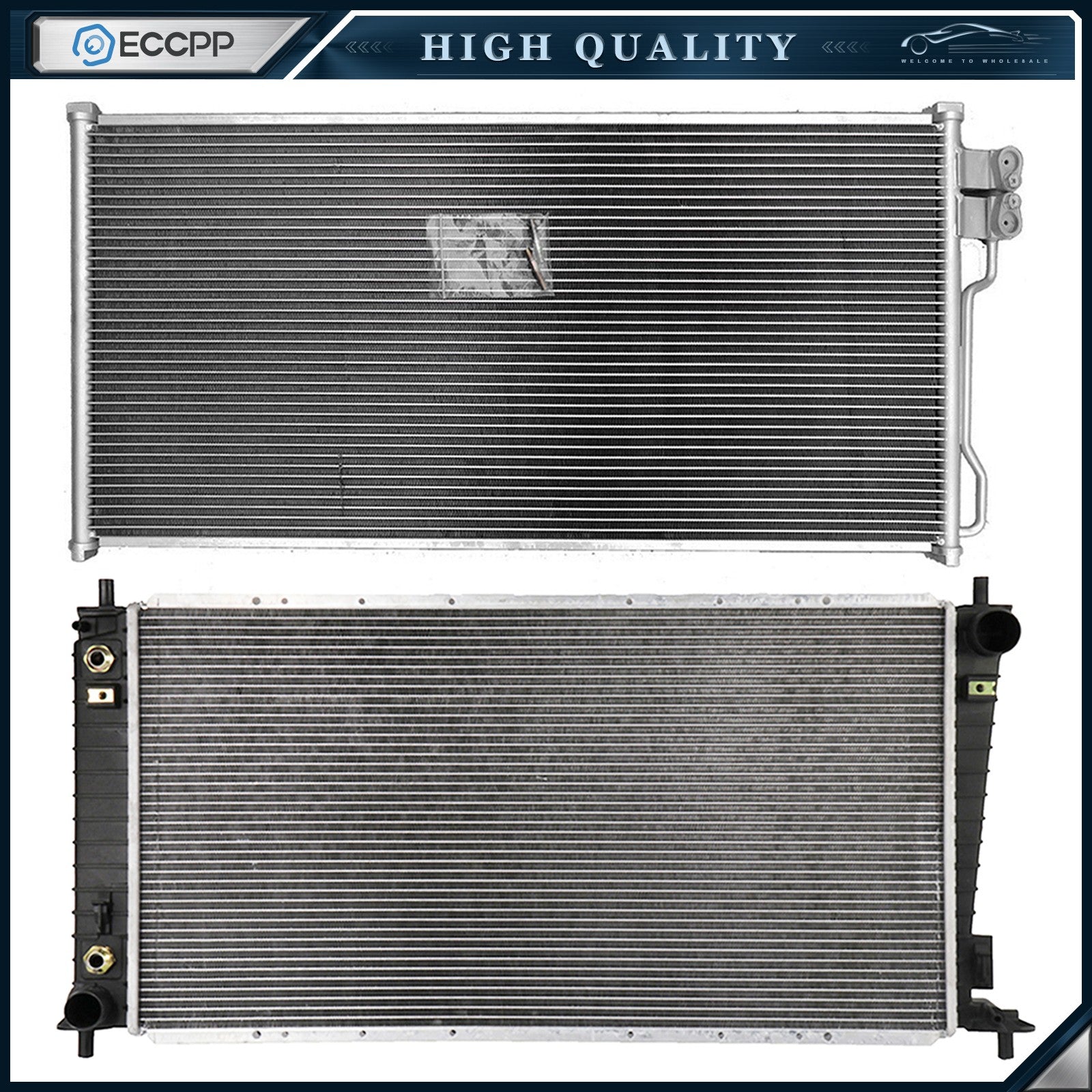Aluminum Radiator & AC Condenser Cooling Kit For 2004-2006 Ford Expedition 6B93BC-57